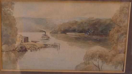 Appraisal: ARTIST UNKNOWN MIDDLE HARBOUR SYDNEY WATERCOLOUR