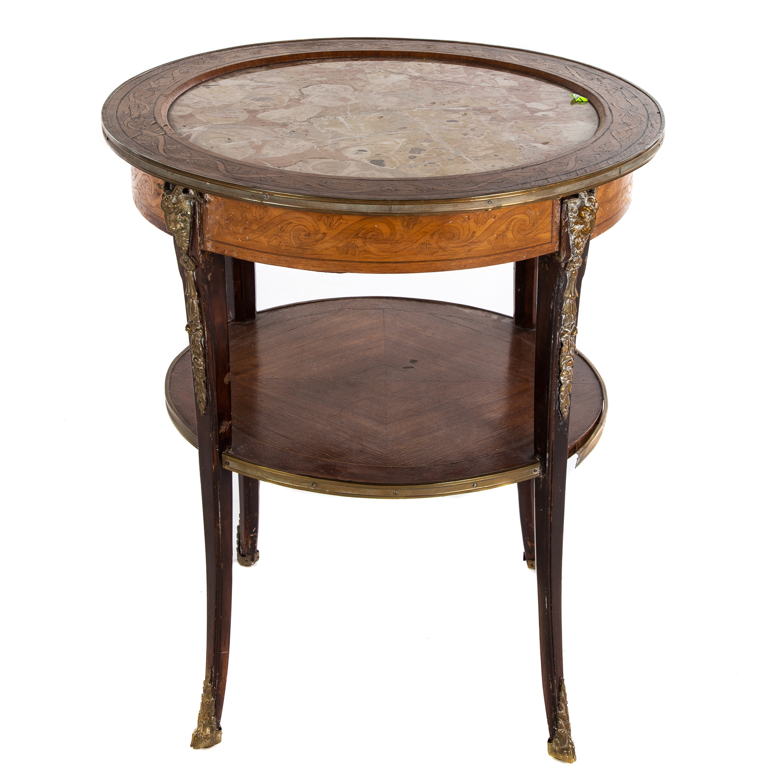 Appraisal: LOUIS XV STYLE LAMP CENTER TABLE th century circular table