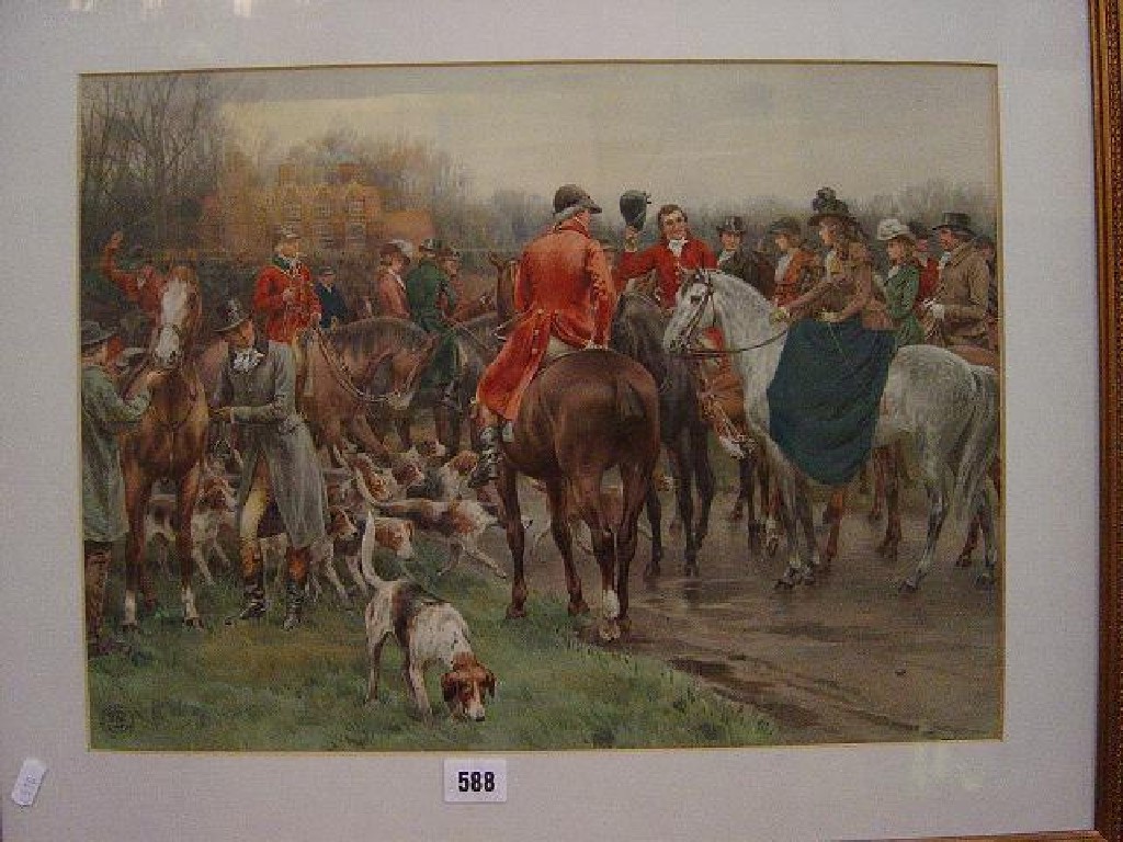 Appraisal: A late th century Pears coloured print showing a hunting