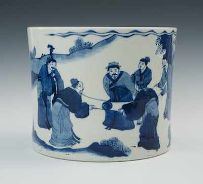 Appraisal: A Chinese Porcelain Brush Pot Measuring apprx - H x