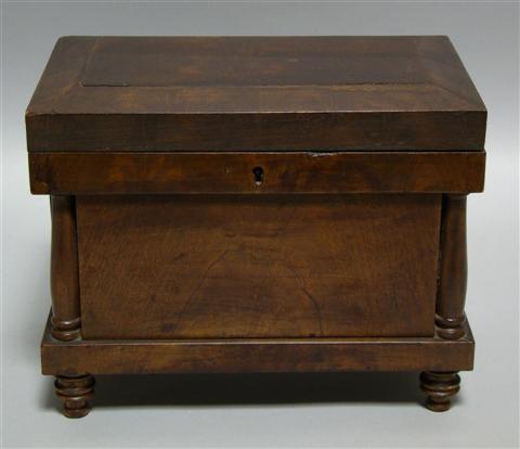 Appraisal: CLASSICAL MAHOGANY HINGED BOX th century the rectangular top over