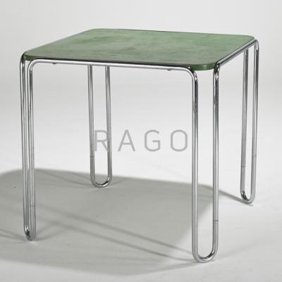 Appraisal: MARCEL BREUER Dining table Austria s Chromed steel painted wood