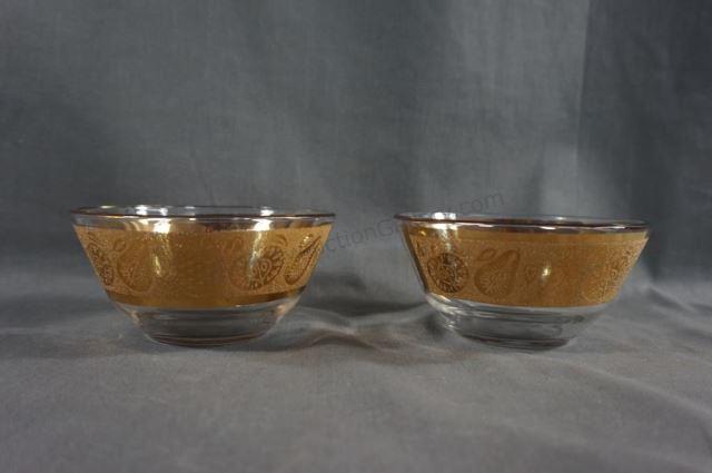 Appraisal: 's- 's Culver signed k Gold Florentine pattern barware nut