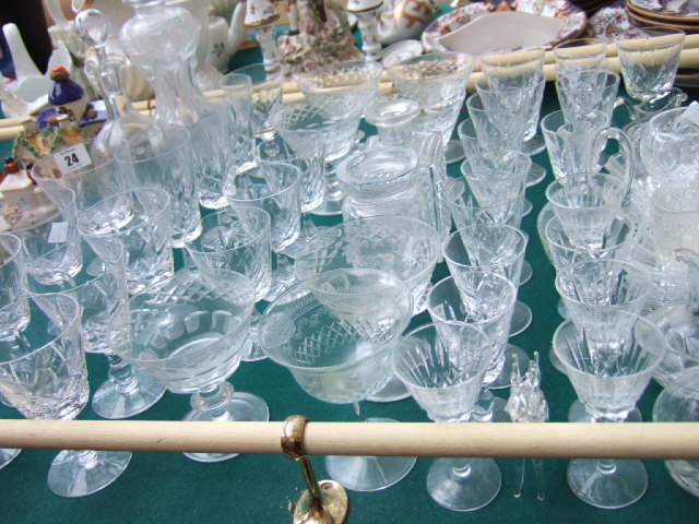 Appraisal: A quantity of cut glass stemware by Stuart also including