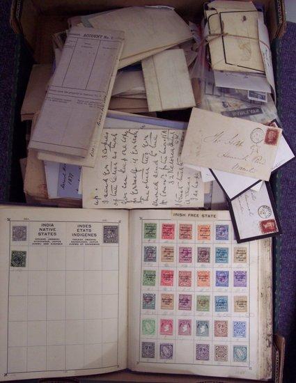 Appraisal: A stamp album sundry loose stamps letters etc