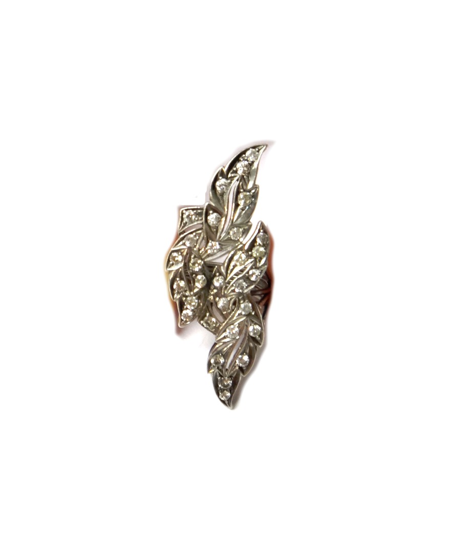 Appraisal: A diamond set ring cast and pierced in an elongated