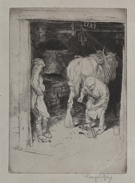 Appraisal: George Soper British - The Farriersigned in pencil in the