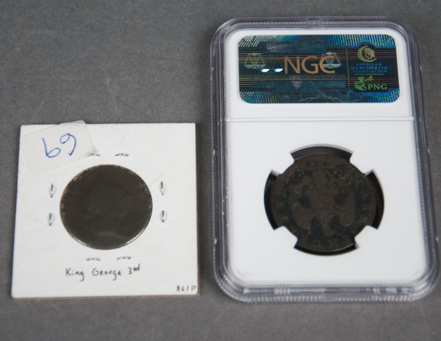 Appraisal: Massachusetts No-Period Cent Slabbed Good details Environmental damage by NGC