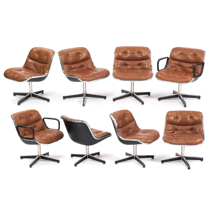 Appraisal: Charles Pollock office chairs set of eight by Knoll Associates