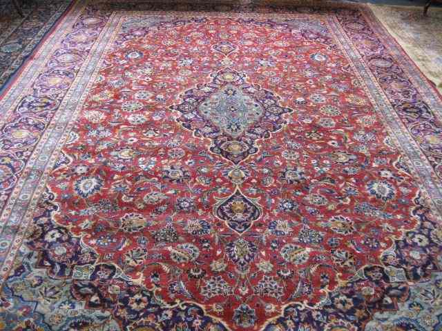 Appraisal: Mahal Persian Handmade Room Size Rug elegant floral red field