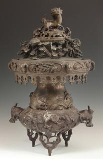 Appraisal: Japanese Patinated Bronze Censer c of balu Japanese Patinated Bronze