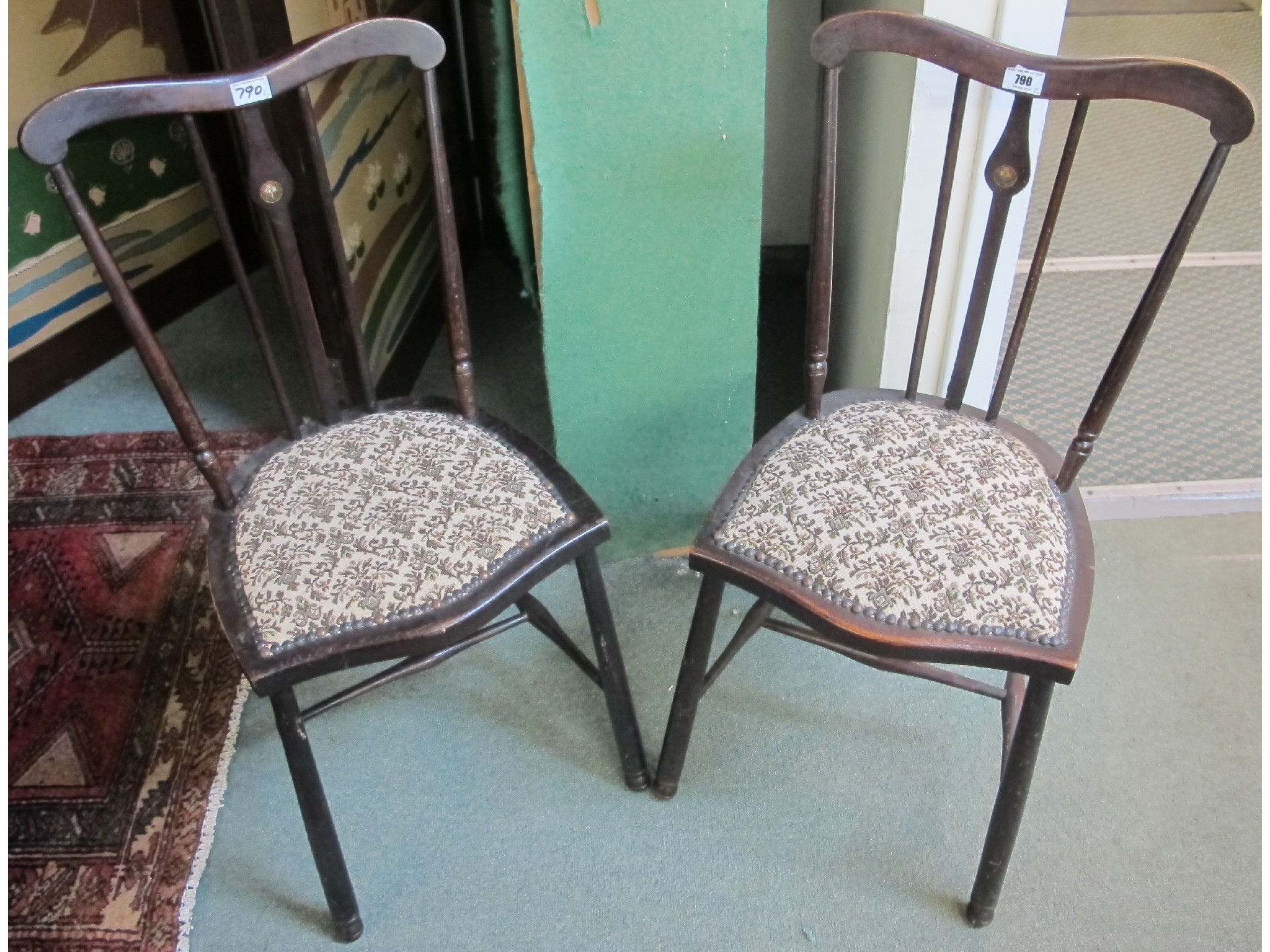 Appraisal: Two Edwardian bedroom chairs