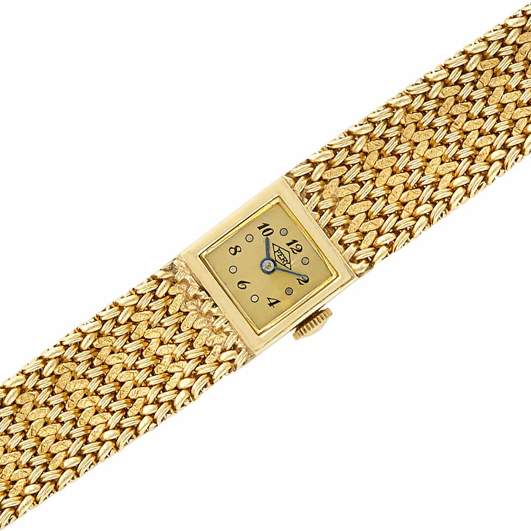 Appraisal: Lady's Gold Mesh Wristwatch kt mechanical dia ap x mm