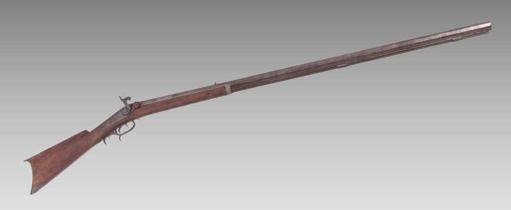 Appraisal: TH CENTURY PERCUSSION HALF STOCK RIFLE '' octagon barrel with