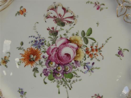 Appraisal: Early th century Meissen round tray painted with flowers a