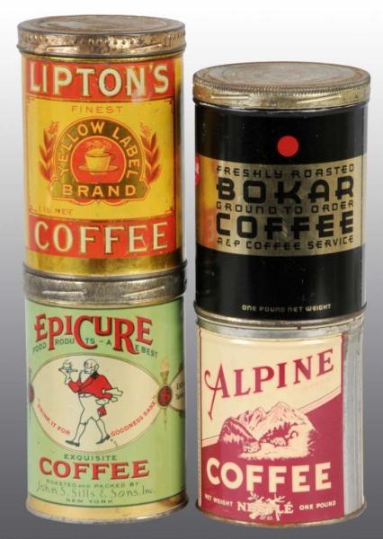 Appraisal: Lot of -Pound Coffee Tins Description Includes one for Alpine