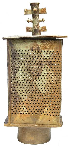 Appraisal: Paul Bogatay American - Garden Lantern glazed stoneware slab built