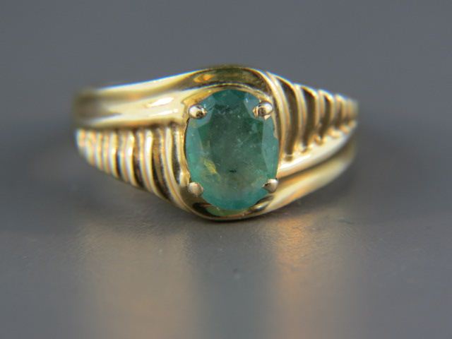 Appraisal: Emerald Ring carat oval gem in k yellow gold currently