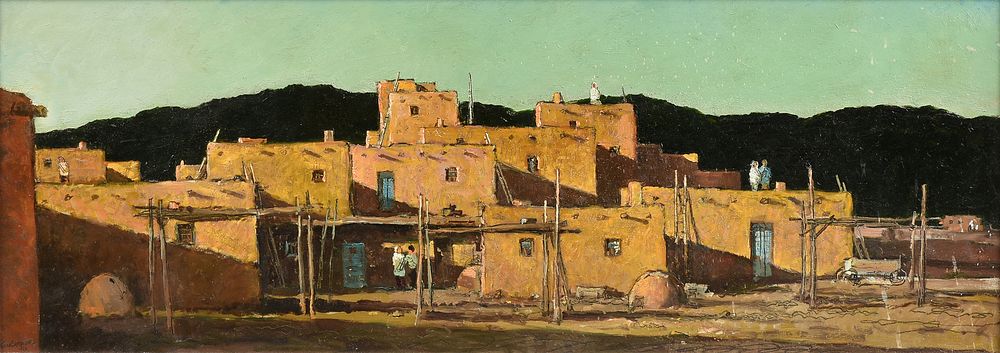 Appraisal: ERIC SLOANE American - A PAINTING Memory of Taos ERIC