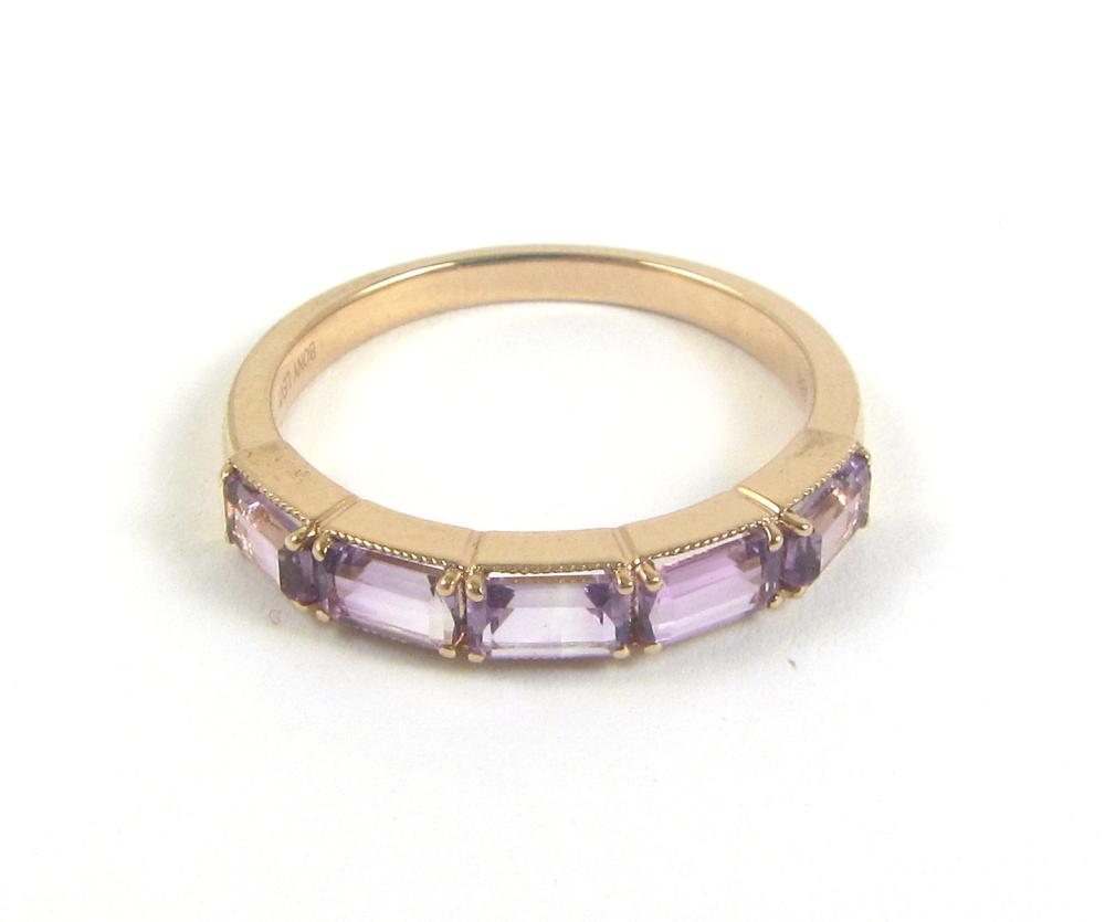 Appraisal: AMETHYST AND EIGHTEEN KARAT GOLD BONNY LEVY RING The k