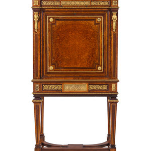 Appraisal: A Louis XVI Style Gilt Bronze Mounted Amboyna Marble-Top Secr