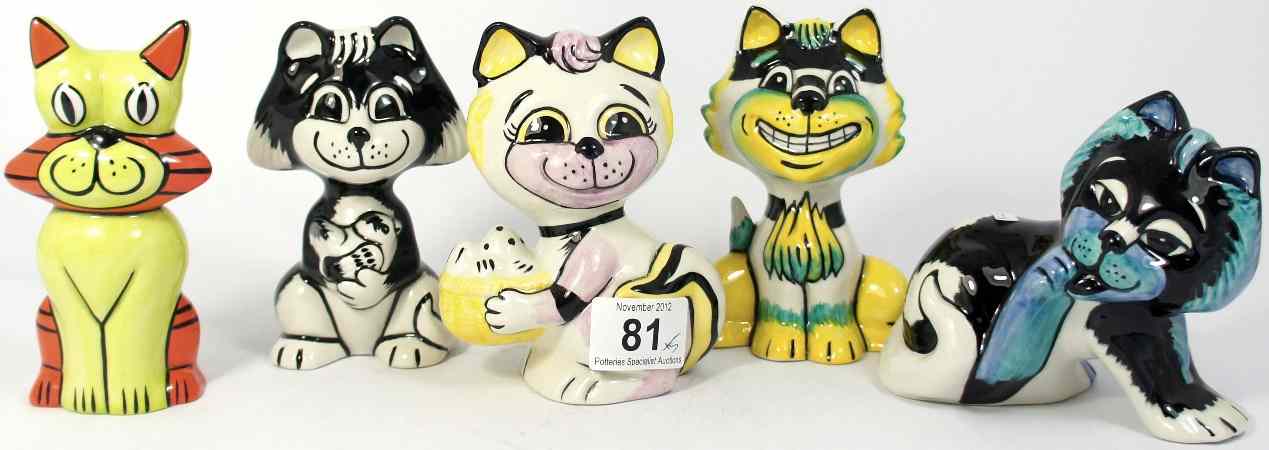 Appraisal: A Collection Of Lorna Bailey Comical Cats in various colours