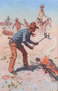 Appraisal: Cowboys Branding the Herd by John Wade Hampton John Wade