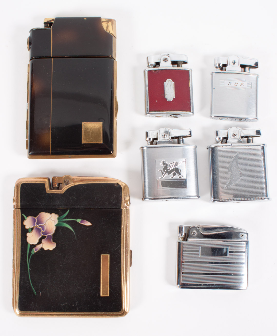 Appraisal: Ronson cigarette lighters case combinations s- s includes pocket lighters