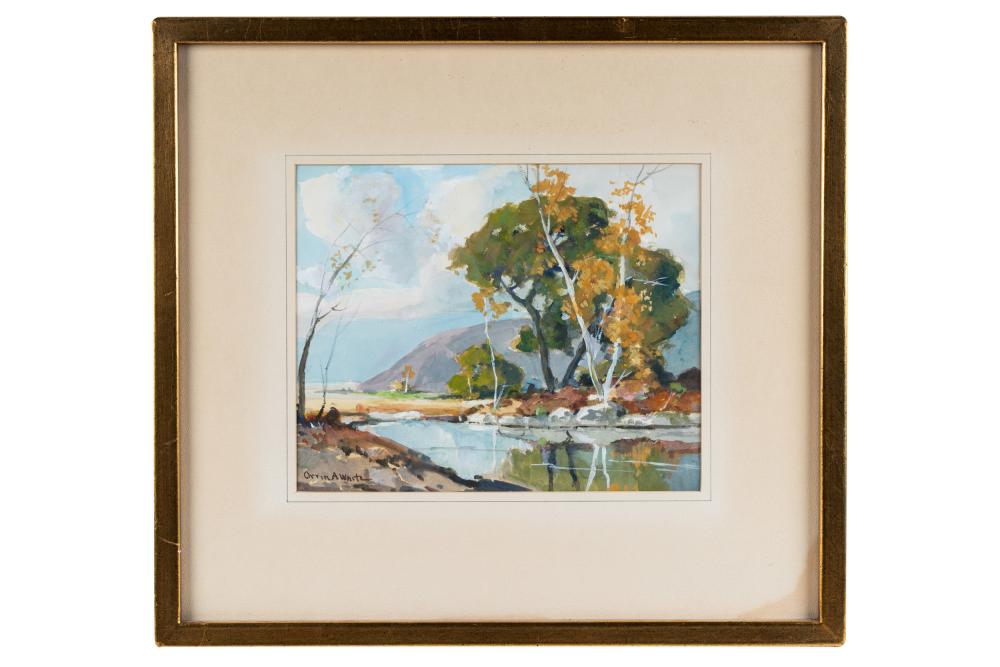 Appraisal: ORRIN WHITE - CALIFORNIA LANDSCAPEwatercolor on paper signed lower left