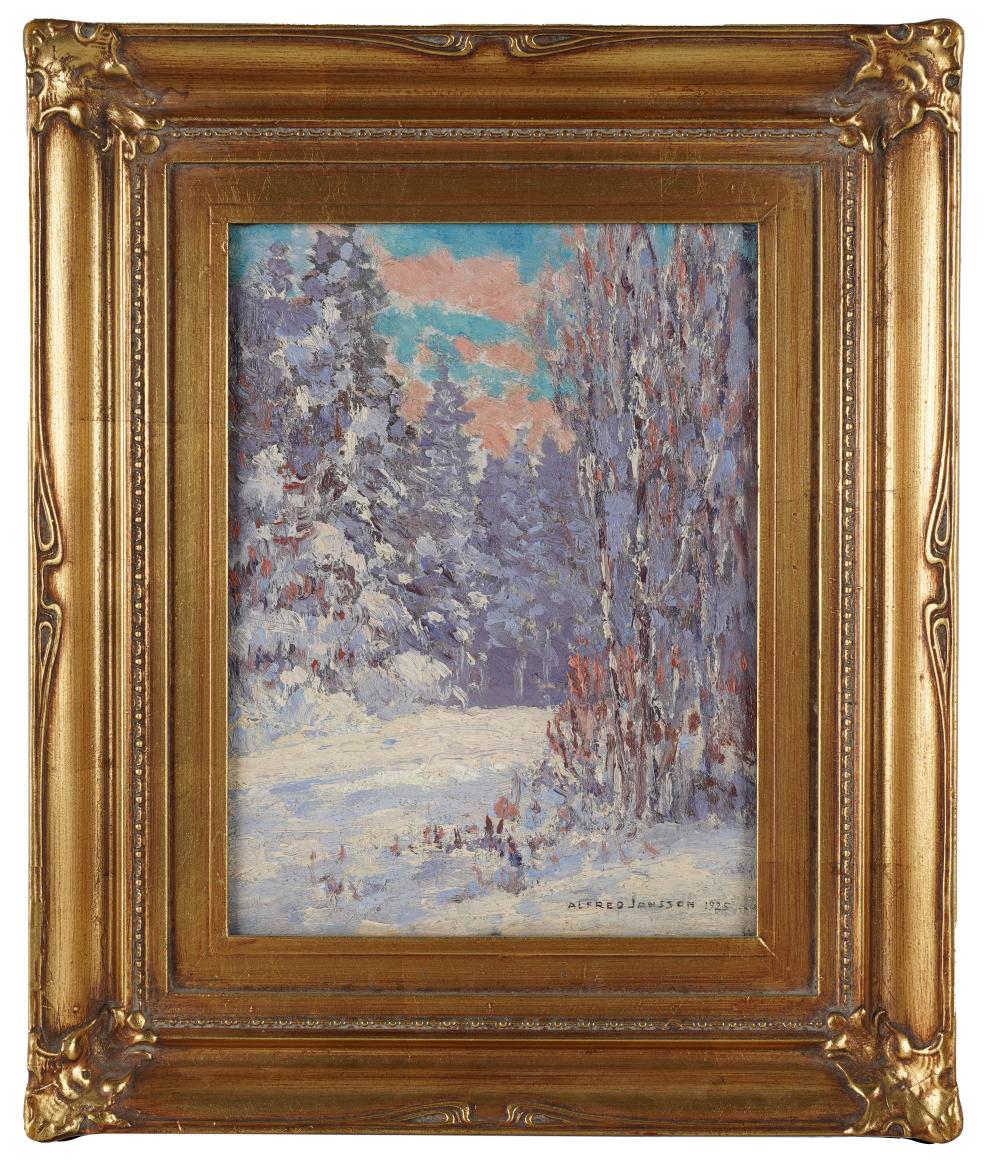 Appraisal: ALFRED JANSSON - WINTER AFTERNOON oil on canvas signed and