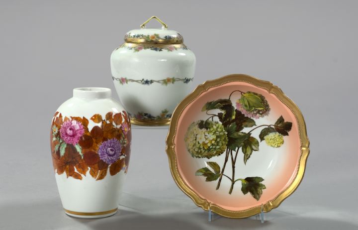 Appraisal: Group of Three Porcelain Items consisting of a good Nymphenburg