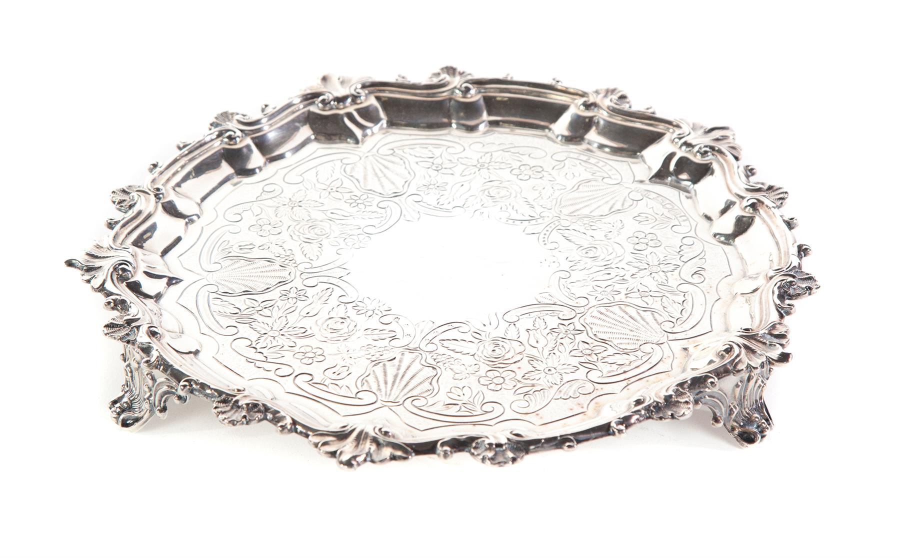 Appraisal: ENGLISH SILVER SALVER London hallmarks maker's mark for William Bateman