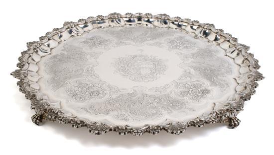 Appraisal: n English Silver Salver William Fountain London - decorated in