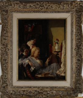 Appraisal: After Alfred Emile Stevens - Oil Canvas Signed lower right