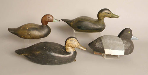 Appraisal: Group of duck decoys mid th c including a hollow