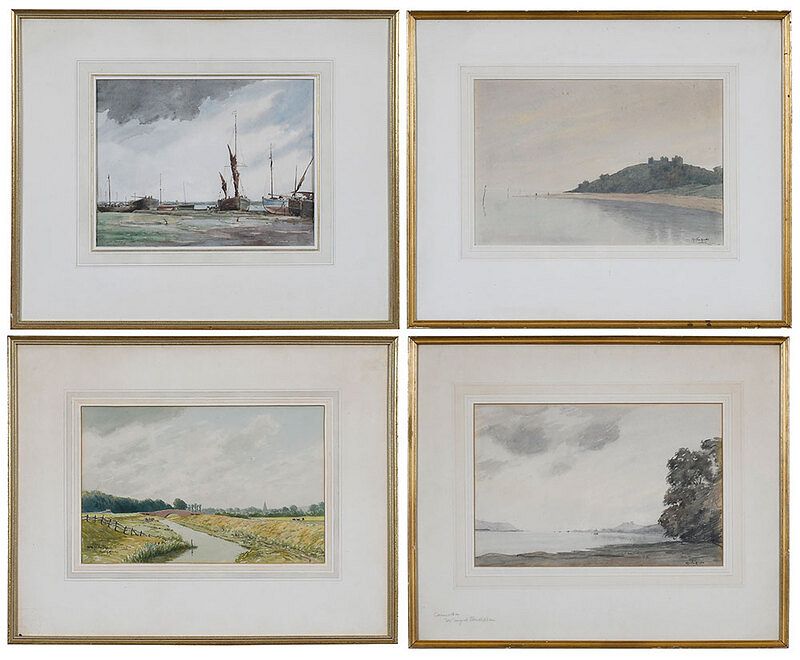 Appraisal: Martin Hardie British - Four watercolors Carmarthen signed lower right