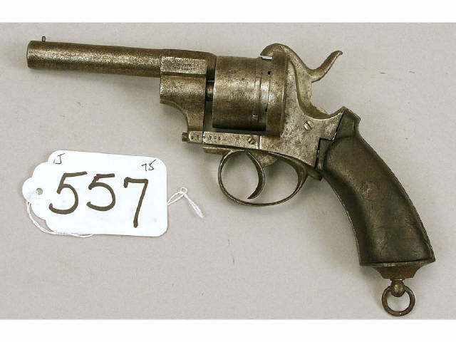 Appraisal: Civil war era large frame pin fire Belgium revolver Estimate