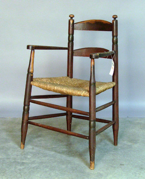 Appraisal: Painted ladderback armchair early th c