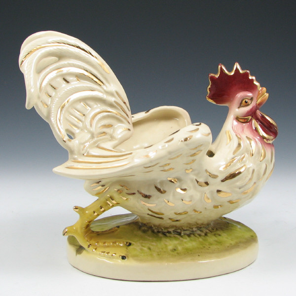 Appraisal: Hull Novelty Rooster Planter w Gold - Mint Novelty rooster