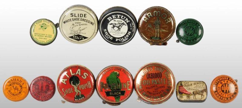 Appraisal: Lot of Round Shoe Polish Tins Description Solid grouping with