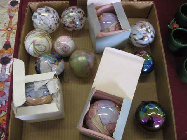 Appraisal: Lot of Art Glass Christmas Ball Ornaments