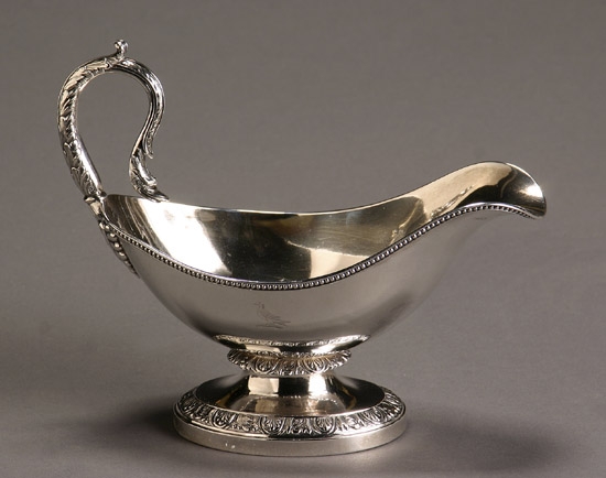 Appraisal: American Silver Footed Sauceboat Baldwin Gardiner New York - Having