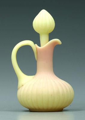 Appraisal: Burmese cruet ribbed stopper satin finish - in Maude B