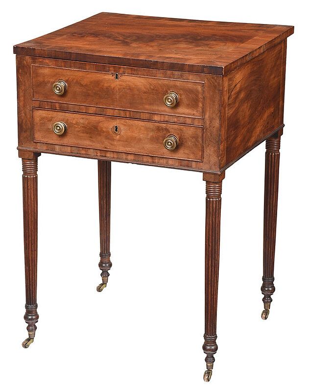 Appraisal: Fine New York Federal Lift Top Writing Desk - banded