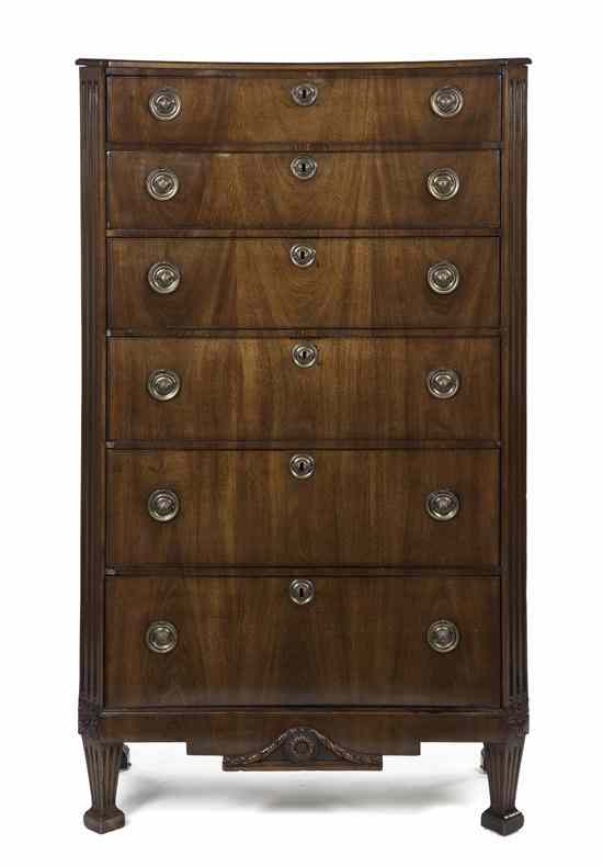 Appraisal: A Continental Mahogany Chest of Drawers first quarter th century