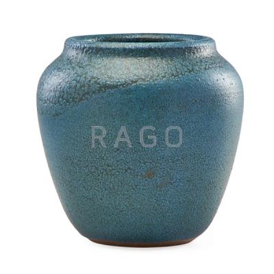 Appraisal: MARBLEHEAD Rare and large blue vase Condition Report