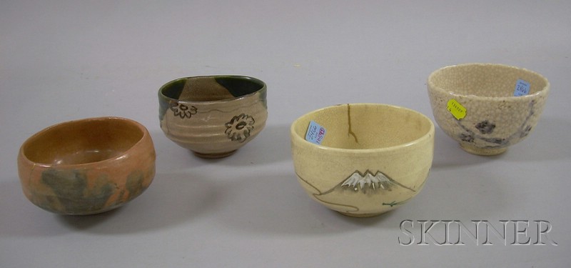 Appraisal: Four Japanese Ceramic Tea Ceremony Bowls ht to in