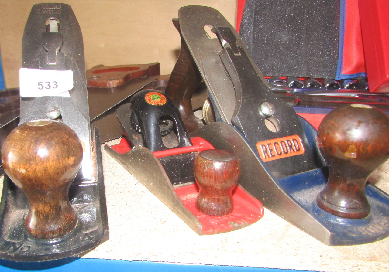 Appraisal: A Record jack plane a Marples of Sheffield block plane