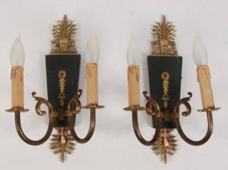 Appraisal: PAIR OF FRENCH EMPIRE STYLE LIGHT SCONCES PAIR OF FRENCH