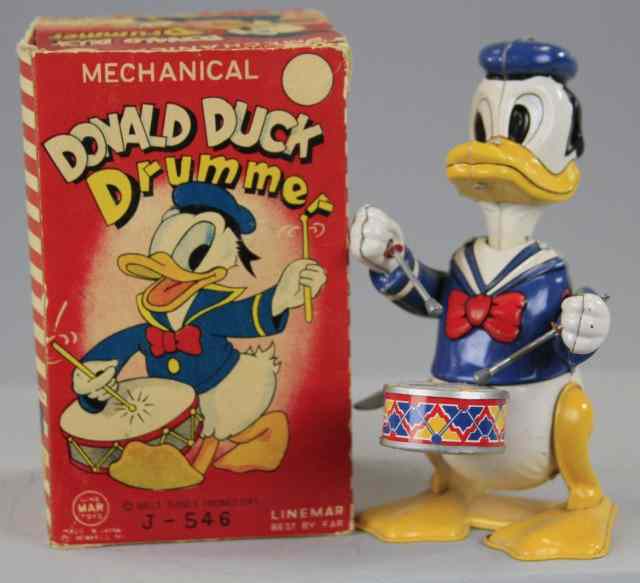 Appraisal: BOXED DONALD DUCK DRUMMER Copy Walt Disney Prod Linemar Japan